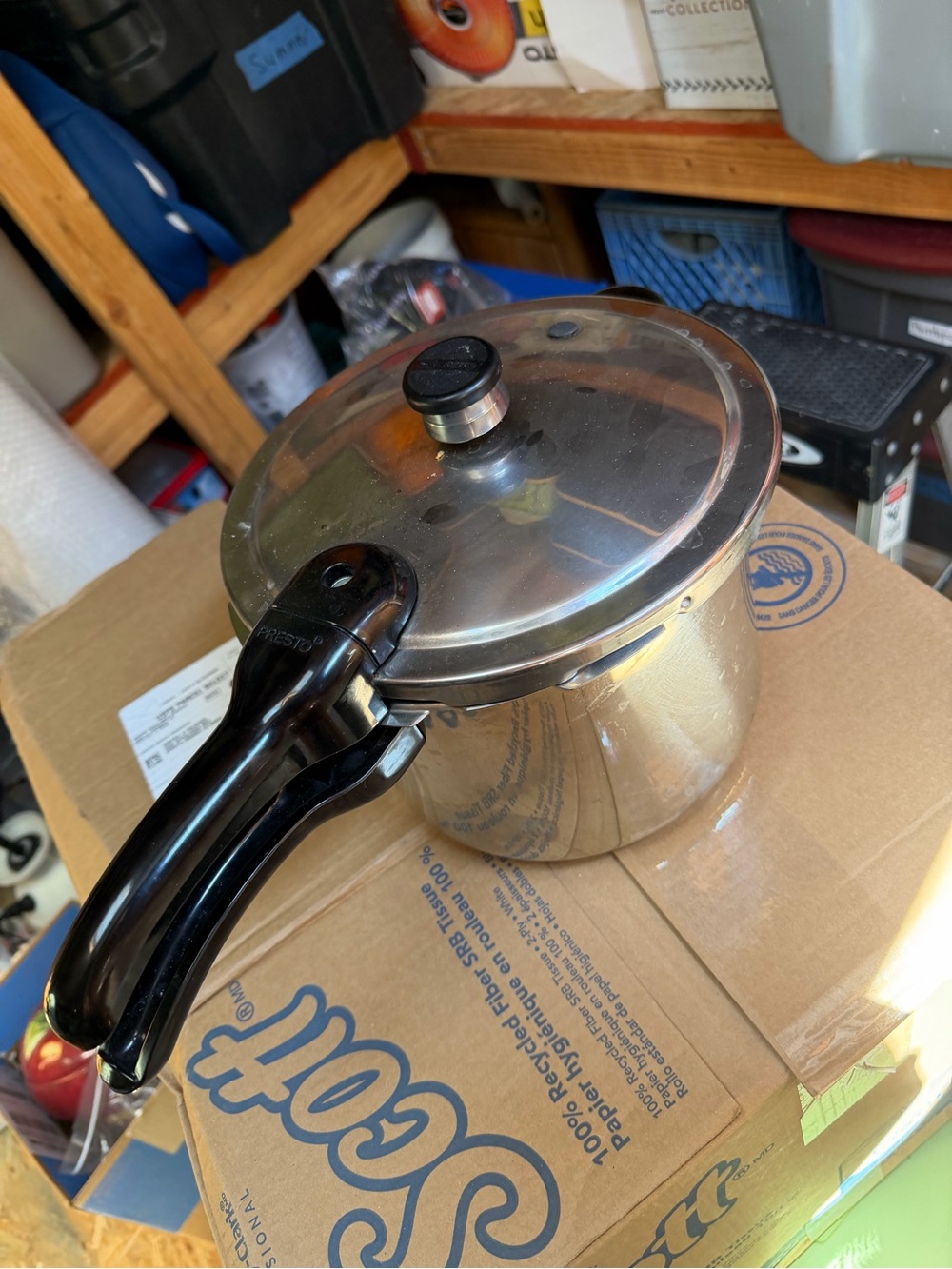 Presto Stainless Steel Pressure Cooker with Black Handles - Silver